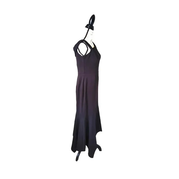 Xscape Black Sleeveless Long Gown Formal Dress Asymmetrical Neckline Size 16 - Picture 2 of 10